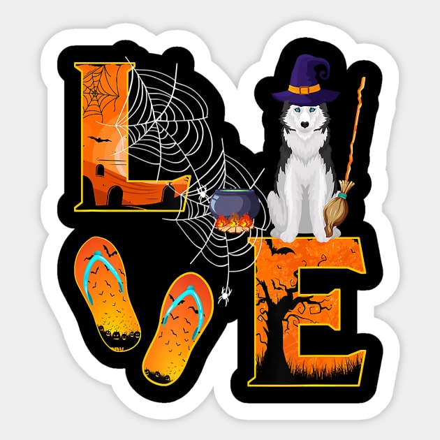 Husky Love Halloween Boo Dog Gifts husky lover Sticker by JaydeMargulies